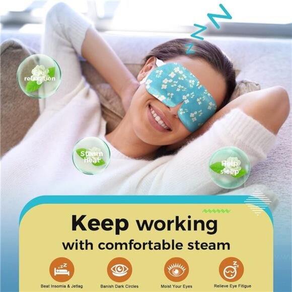 16-Pack Steam Eye Masks for Dry Eyes, Jasmine Warm Eye Mask - Picture 4 of 6